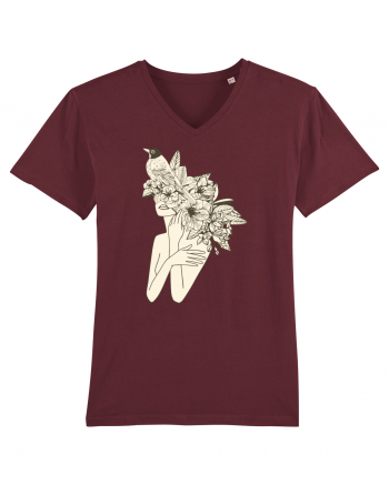 Bird Floral Head Feminin Burgundy