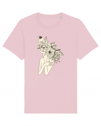 Bird Floral Head Feminin Cotton Pink