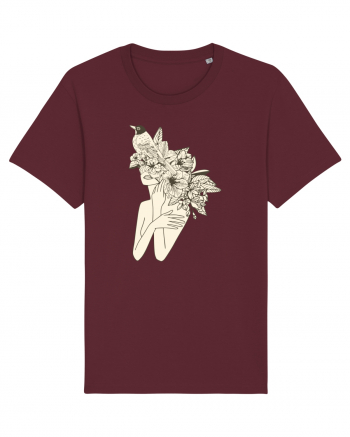 Bird Floral Head Feminin Burgundy