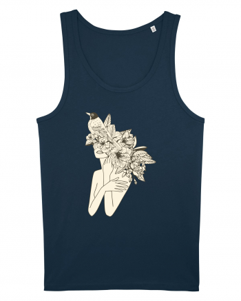 Bird Floral Head Feminin Navy