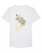 Bird Floral Head Feminin Tricou mânecă scurtă guler larg Bărbat Skater