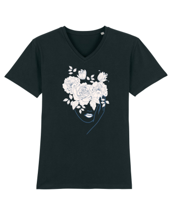 Floral Head Lips Black