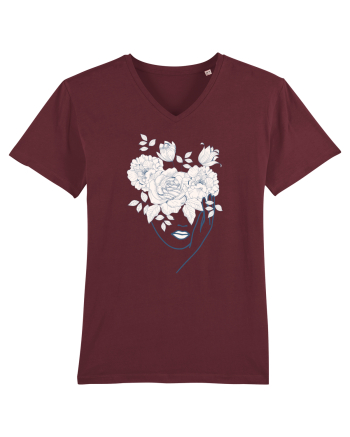 Floral Head Lips Burgundy