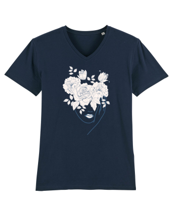 Floral Head Lips French Navy