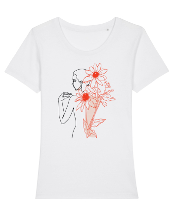 Floral Back Feminin White