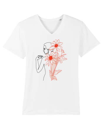 Floral Back Feminin White