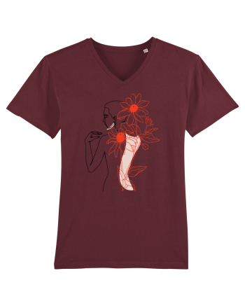 Floral Back Feminin Burgundy
