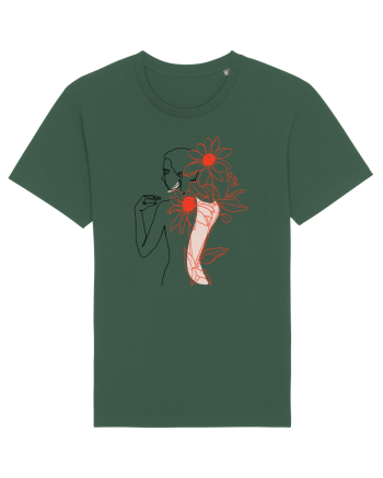 Floral Back Feminin Bottle Green