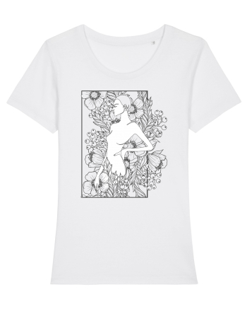 Floral Side Feminin White