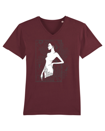 Floral Side Feminin Burgundy