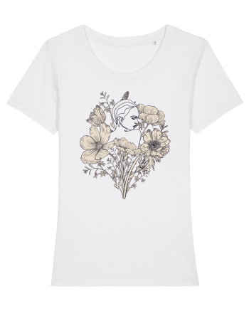Silueta in Flori Back White