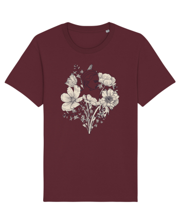 Silueta in Flori Back Burgundy