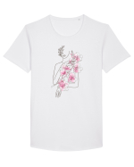Silueta Floral Pink Tricou mânecă scurtă guler larg Bărbat Skater