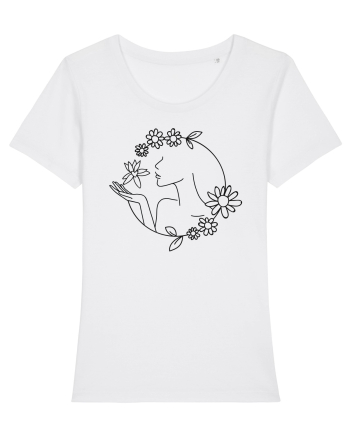 Floral Line Art White