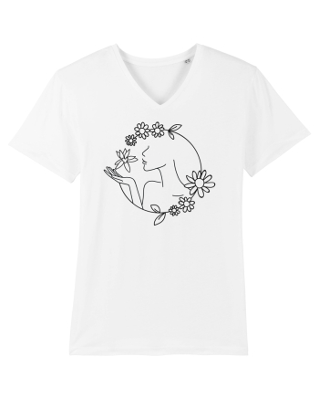Floral Line Art White