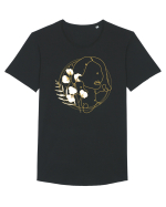 Yellow Line Art Feminin Tricou mânecă scurtă guler larg Bărbat Skater