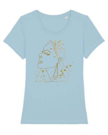 Gold Abstract Feminin Sky Blue