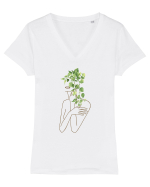 Silueta Green Feminin Tricou mânecă scurtă guler V Damă Evoker