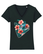 Hawaii Flowers Feminin Tricou mânecă scurtă guler V Damă Evoker