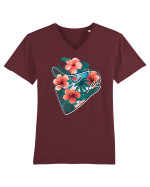 Hawaii Flowers Feminin Tricou mânecă scurtă guler V Bărbat Presenter