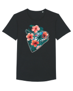 Hawaii Flowers Feminin Tricou mânecă scurtă guler larg Bărbat Skater