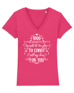 1000 de Inimi Tricou mânecă scurtă guler V Damă Evoker