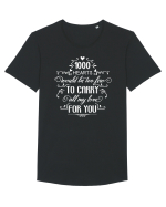 1000 de Inimi Tricou mânecă scurtă guler larg Bărbat Skater