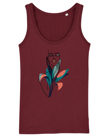 Red Floral Feminin Burgundy