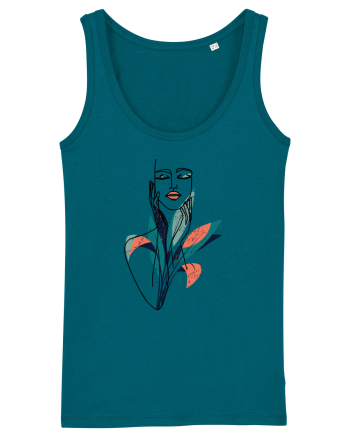 Red Floral Feminin Ocean Depth