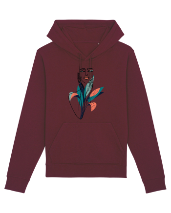 Red Floral Feminin Burgundy