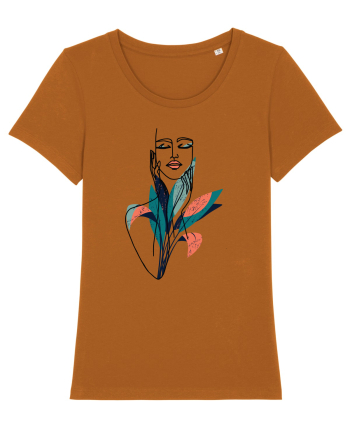 Red Floral Feminin Roasted Orange
