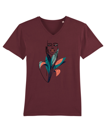 Red Floral Feminin Burgundy