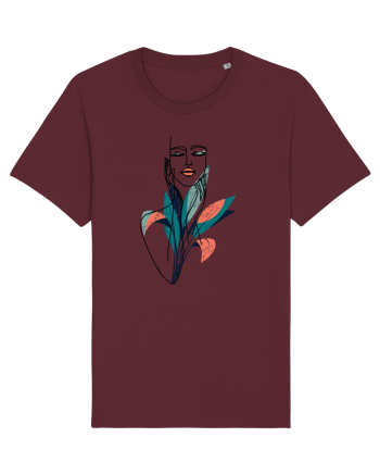 Red Floral Feminin Burgundy
