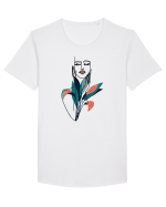 Red Floral Feminin Tricou mânecă scurtă guler larg Bărbat Skater