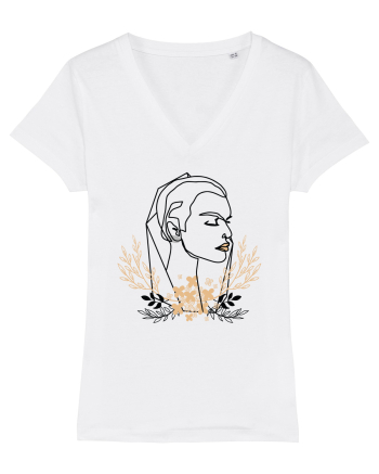 Orange Floral Head White