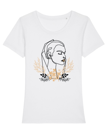 Orange Floral Head White