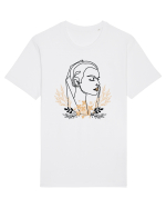 Orange Floral Head Tricou mânecă scurtă Unisex Rocker