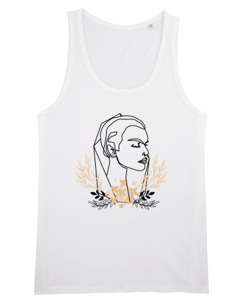 Orange Floral Head White