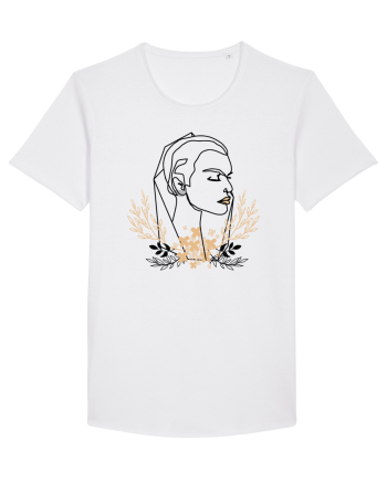 Orange Floral Head White