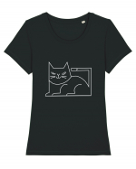 Minimal Cat Tricou mânecă scurtă guler larg fitted Damă Expresser