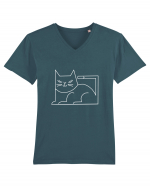 Minimal Cat Tricou mânecă scurtă guler V Bărbat Presenter