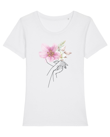 Pink Floral Hands White