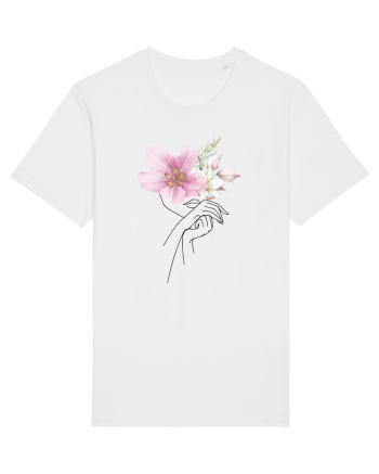 Pink Floral Hands White