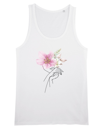 Pink Floral Hands White