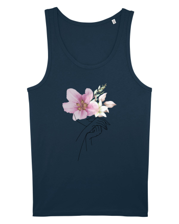 Pink Floral Hands Navy