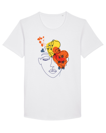 Red Head Floral White