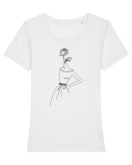 Rose Dress Feminin Tricou mânecă scurtă guler larg fitted Damă Expresser