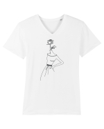 Rose Dress Feminin Tricou mânecă scurtă guler V Bărbat Presenter