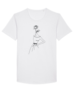 Rose Dress Feminin Tricou mânecă scurtă guler larg Bărbat Skater