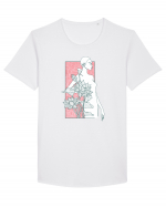 Silueta Floral Pink Tricou mânecă scurtă guler larg Bărbat Skater